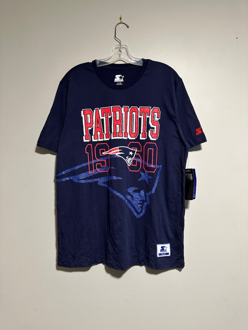 STARTER Navy Tee with White & Royal Blue Logo Patch